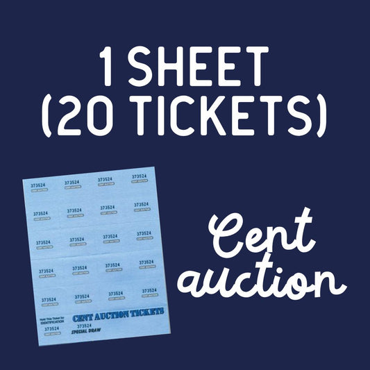 Cent Auction Tickets - 1 Sheet (20 tickets)